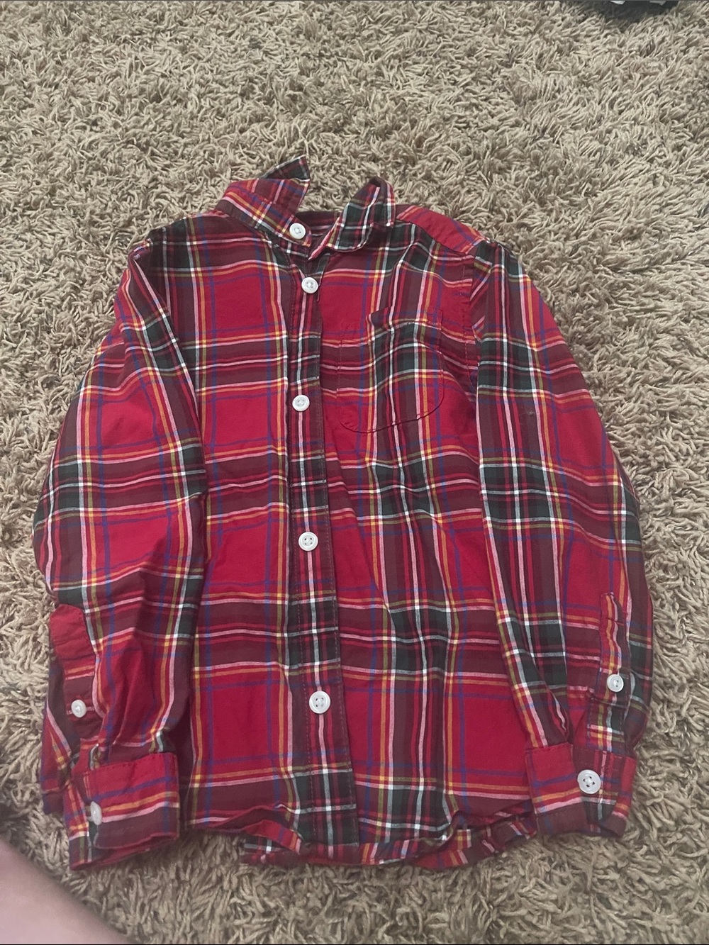 The Children's Place Red Plaid Button-Down Shirt
